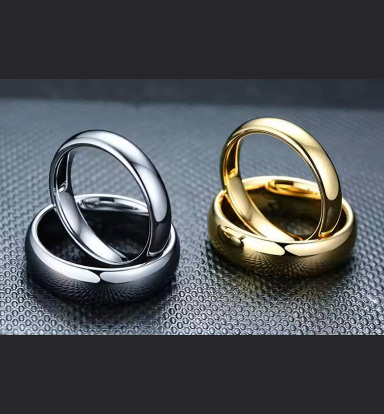 Sleek Silver Tungsten Carbide Comfort-Fit Bands image