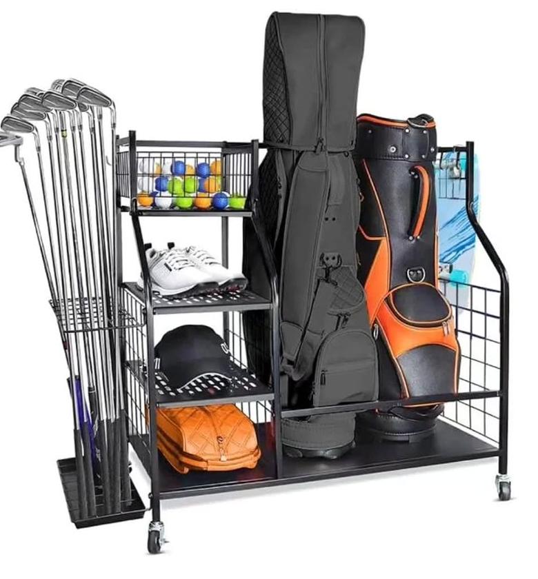 ProCaddy Golf Bag & Equipment Storage Organizer Rack – Black Steel image