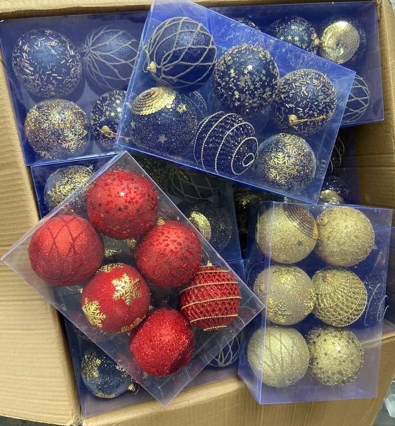 Luxe Globe 6-Piece Large Christmas Decor Ball Set image