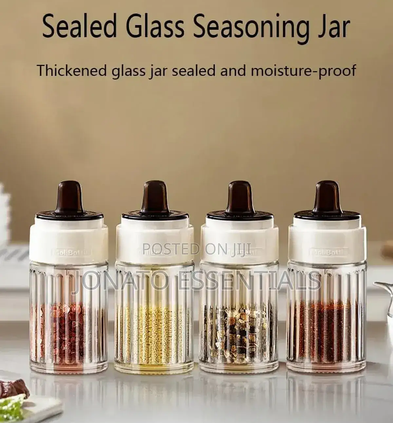 Stripped Seasoning Glass Jar image