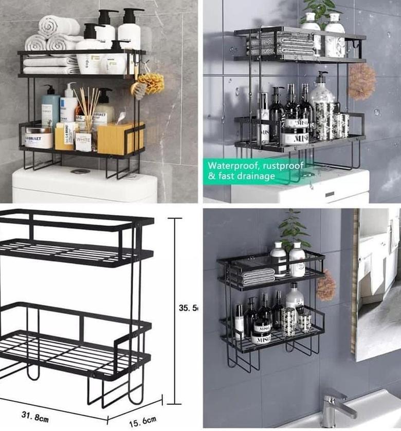 2-Tier Bathroom Storage Rack, Organizer, Shelf image