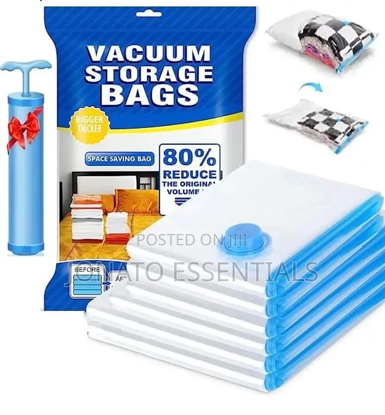 5pcs Vacuum Clothes Storage Bags With Pump Set image