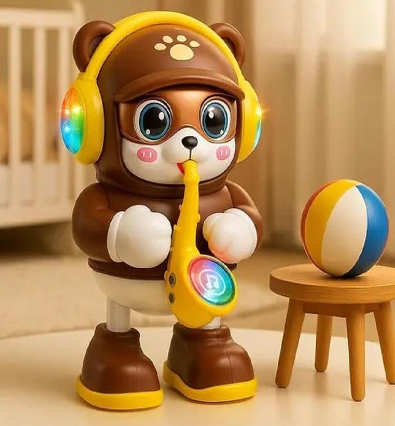  Dancing Saxophone Bear Toy or a Musical Bear Toy with Lights and Sound.  image
