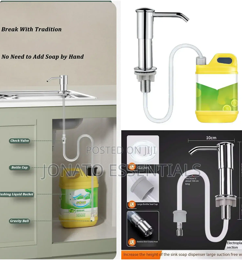 Kitchen Sink Liquid Soap Dispenser With 100cm Pipe image