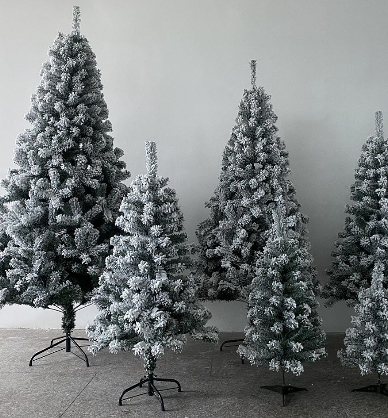 8ft Snow Flocked Cypress Christmas Tree image