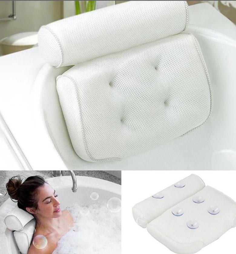 Neck and Back Bathtub Pillow With Suction Cups image