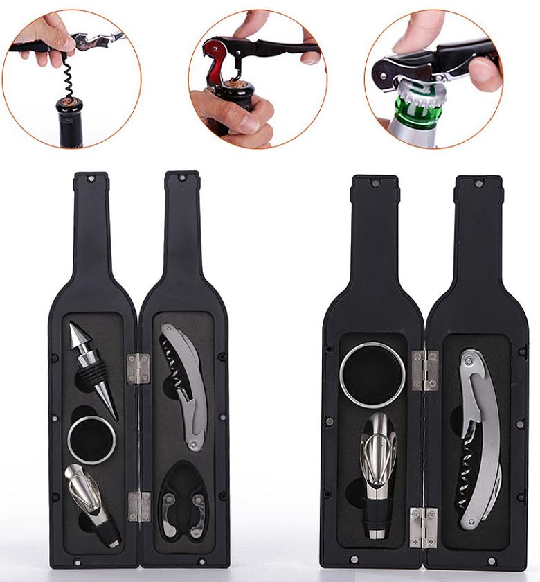 Wine Bottle-Shaped Opener Accessory Set (6-in-1) image