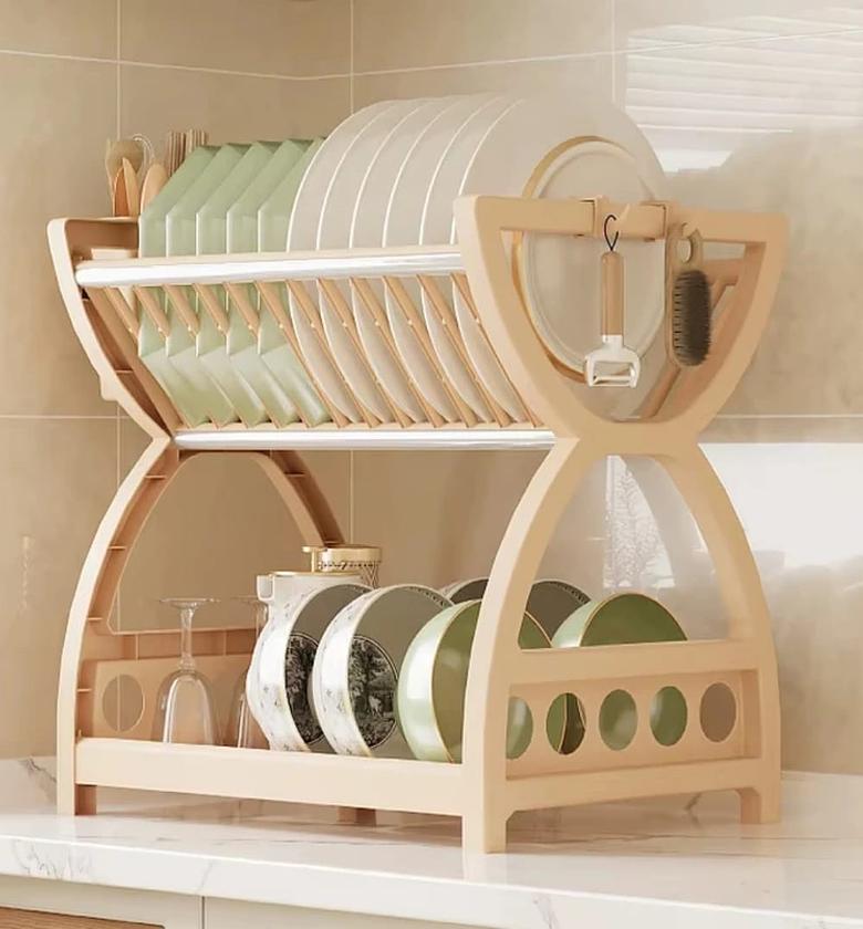 Double Sink Bowl Drain Rack Tableware Rack  image