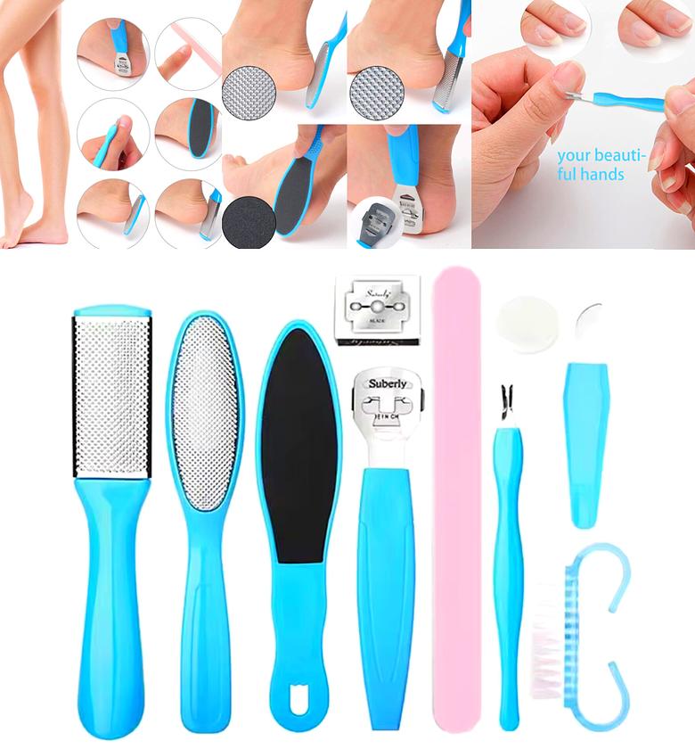 Pedicure Set for Cracked Heels, 10 Pcs Foot Scrapper Kit image