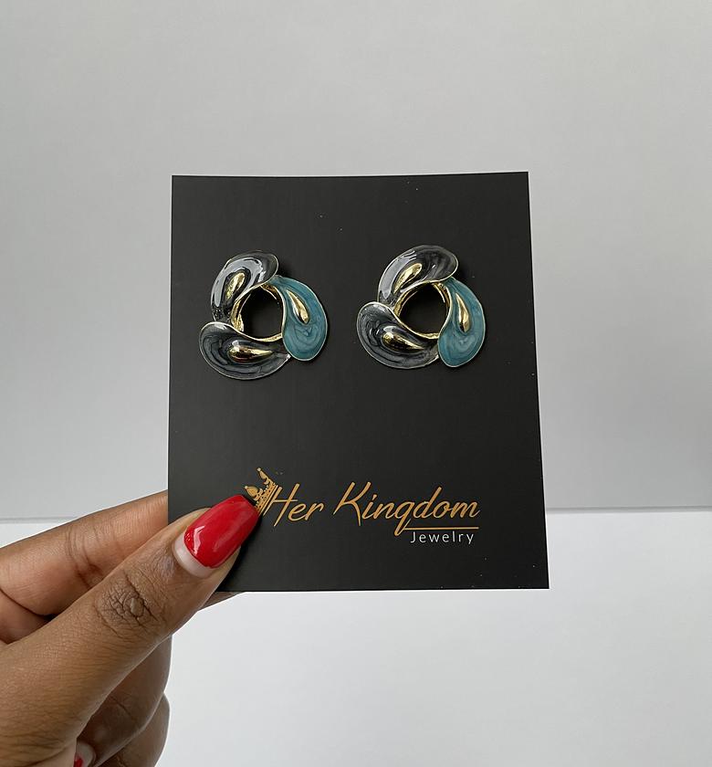 Cummings Earrings (Grey /Teal) image
