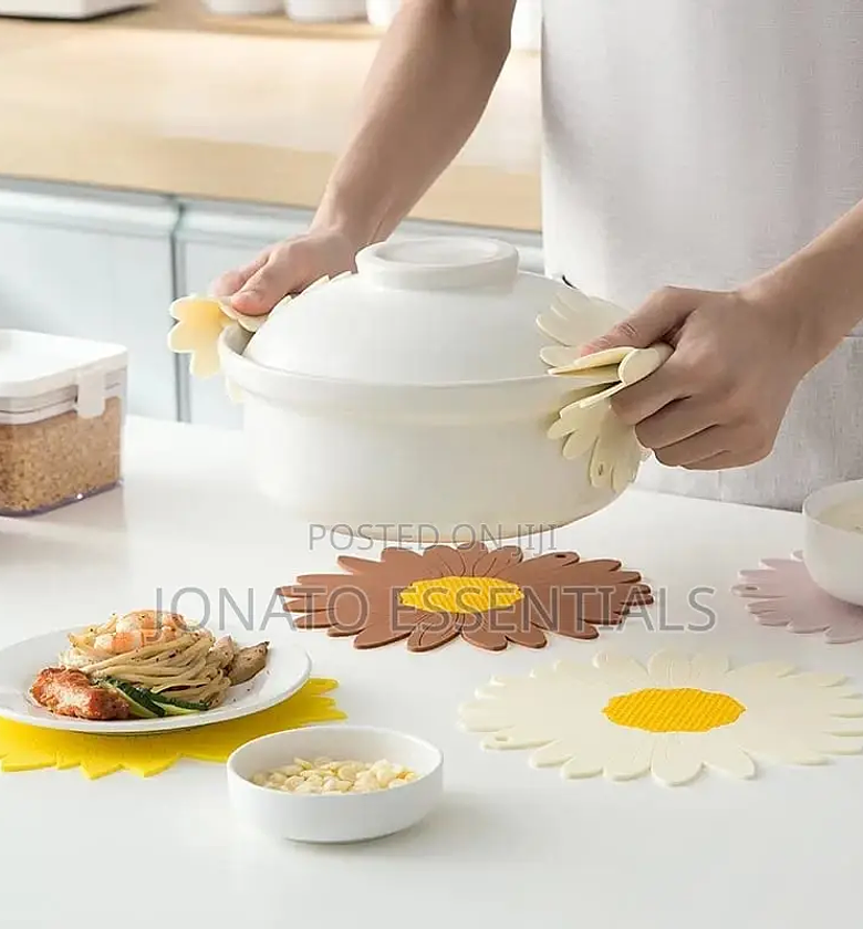Sunflower Silicone Mat, Heat Resistant Trivet, Kitchen Decor image