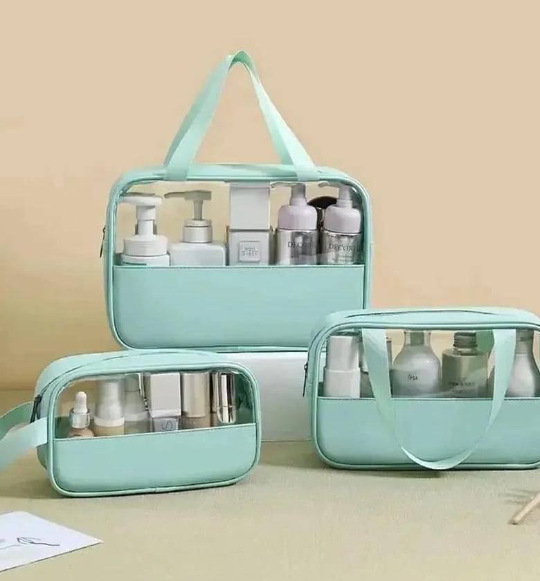 3 pcs cosmetic washbag/waterproof toiletries bag image