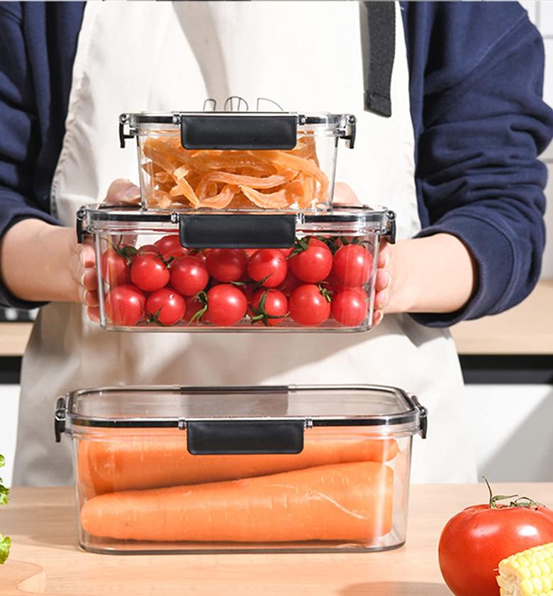 3-Piece Airtight Fridge-Safe Acrylic Food Storage Container Set image