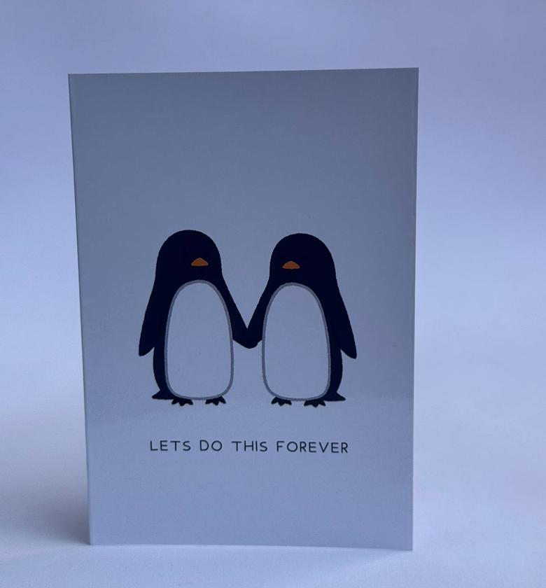 Penguin Styled Love Card image