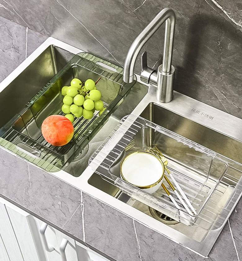 Multifunctional acrylic over the sink colander/drain basket image