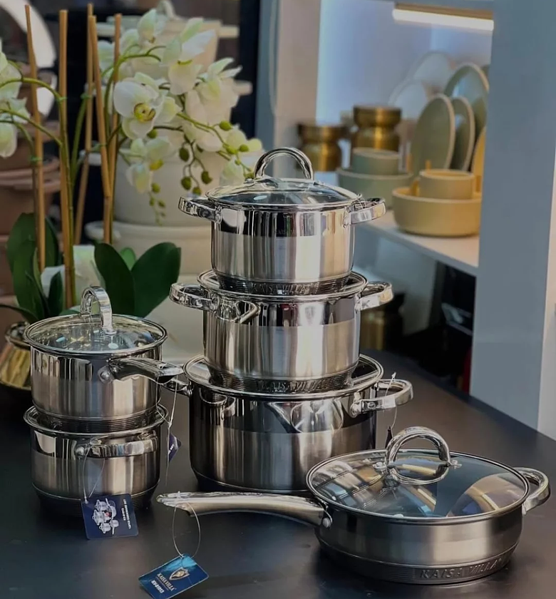 12 pcs Stainless Steel Cooking Pots. image