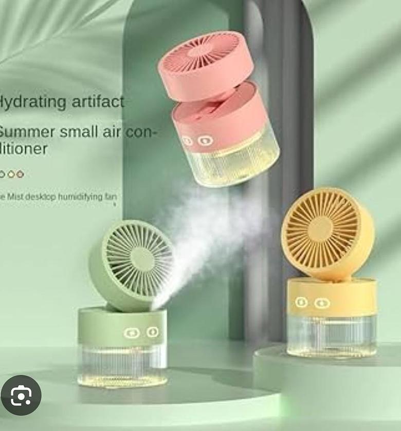 3 Speed Rechargeable Portable Fan With 350ml Humidifier image