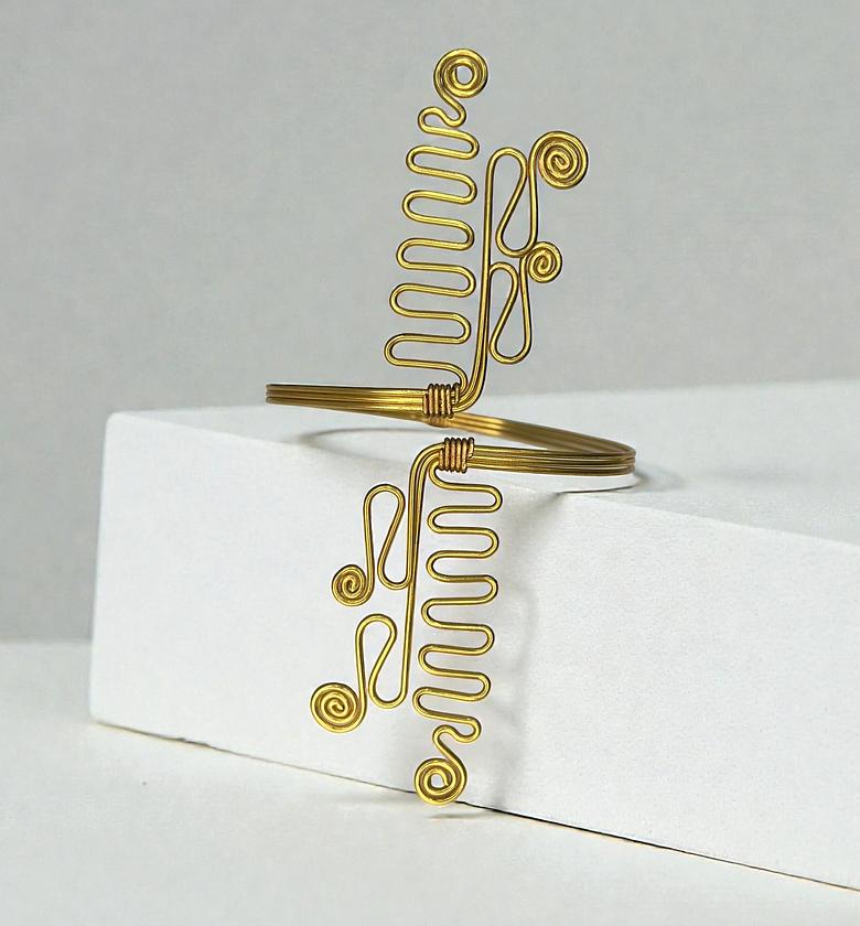 S-Shape Adjustable brass Armcuffs  image