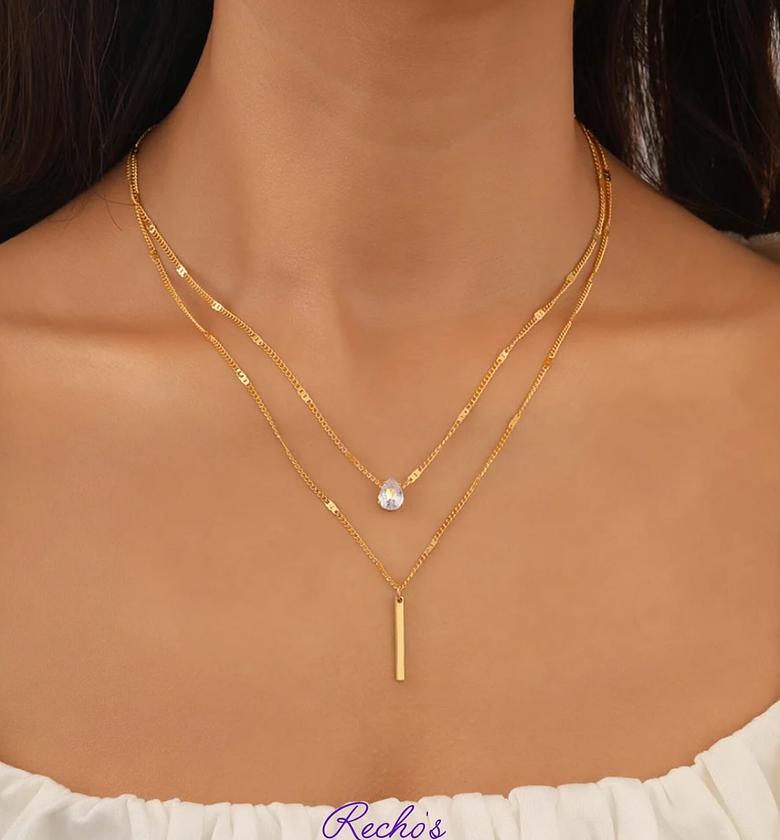 Crystal layered necklace image