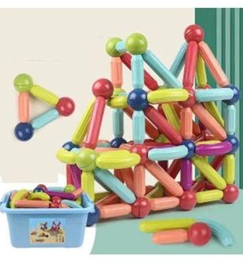 Magnetic Sticks. 116Pcs Fun Magnetic Balls And Rods Set Building Blocks Magnets For Kids, Learning & Education Toys, Magnetic Sticks Blocks, Montessori Toys For Kids. PLS WATCH THE VIDEO BELOW image