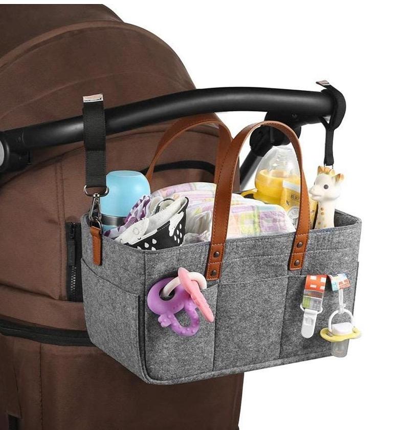 Felt Baby Diaper Storage Travel Bag image