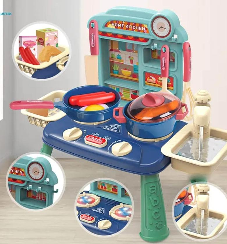 27PCS KITCHEN SET with sound and light, Interesting sounds simulate cooking and cooking sound effects, image