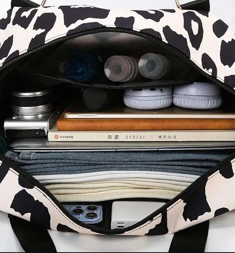 Leopard print duffle bag image