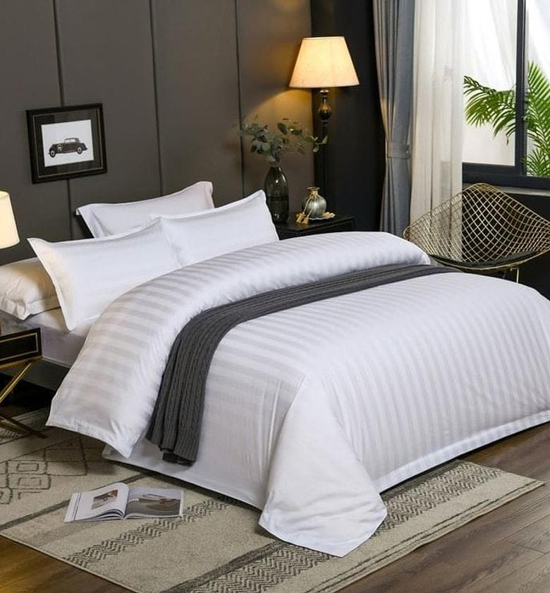 Cotton stripped duvet cover set image