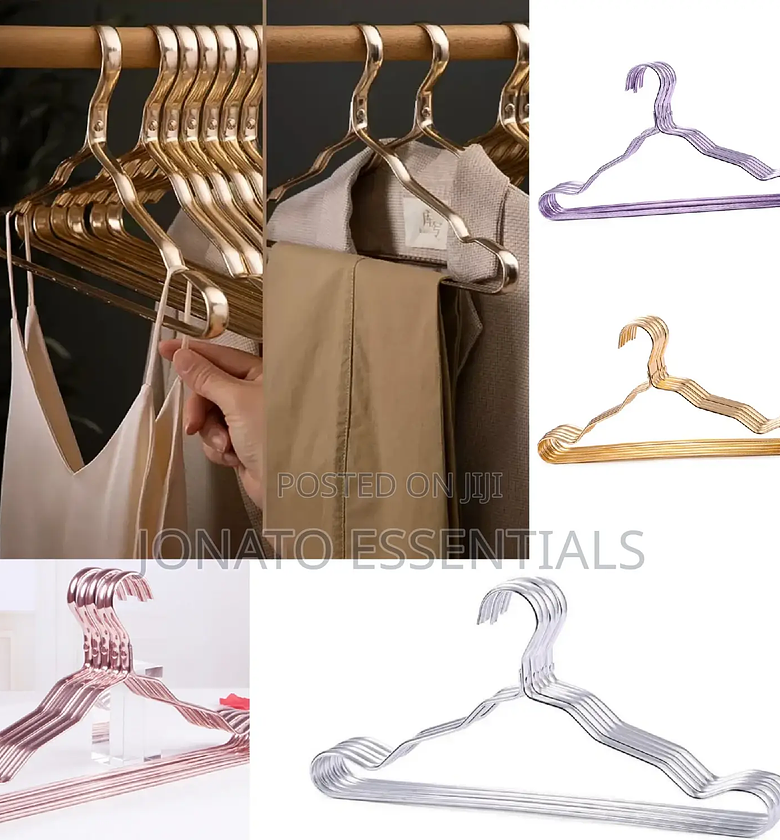 5 Piece Stainless Steel Clothes Hangers, Coat Hangers. image