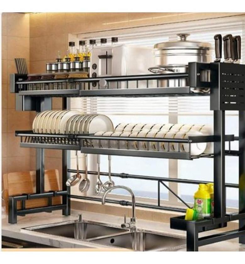 Double layer over the sink dish rack image