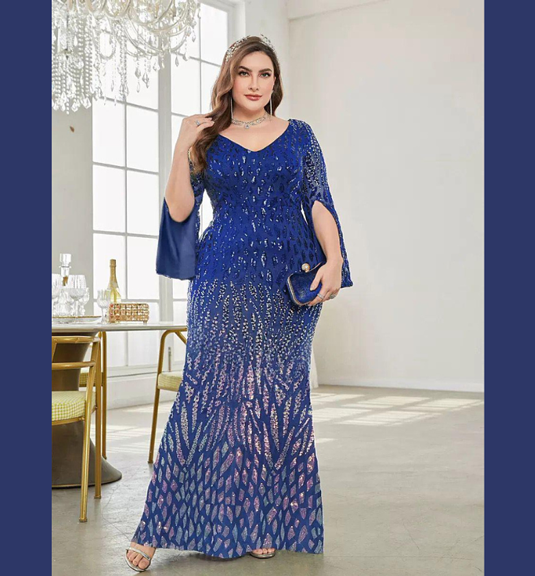 Monarch Sequin Cascade Mermaid Gown image