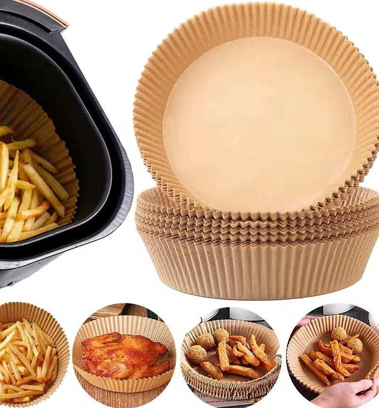 25 Pieces Air Fryer Paper Liners, Disposable Parchment Paper Basket image