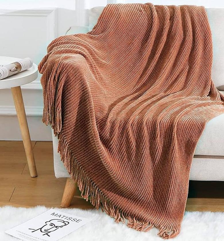 Soft textured chenille throw blanket image