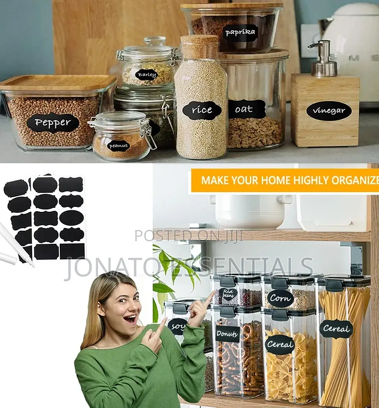 80pc Pantry Labels With a Pen, Tags image