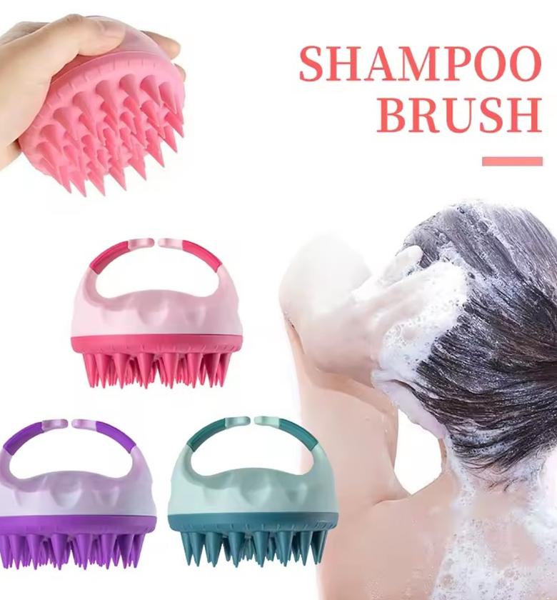 Silicon Scalp Massager Shampoo Brush for Hair Growth Dandruff image