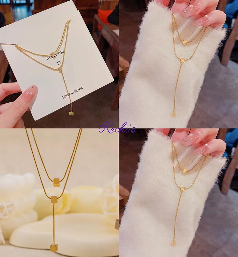 Cube layered necklace image