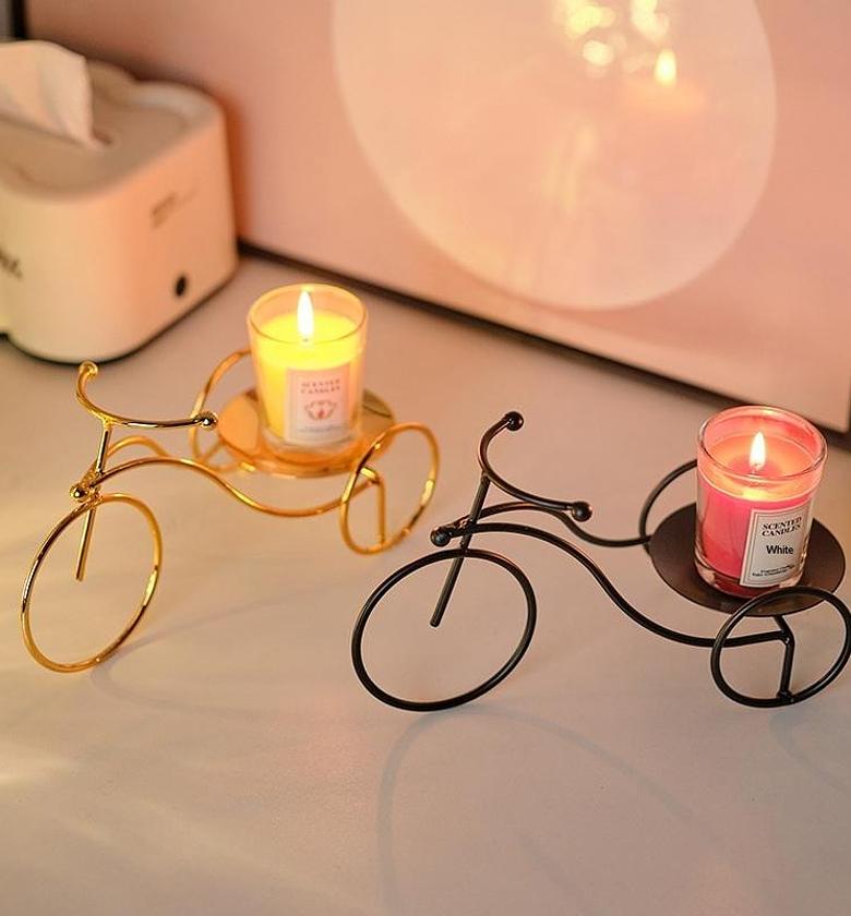 Golden Tricycle Candle Holder image