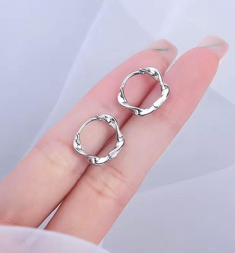 Infinite Grace Twisted Huggie Hoops image