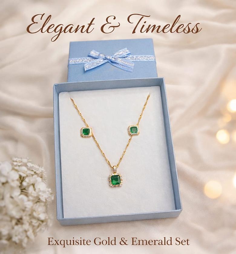 Exquisite Gold & Emerald set  image