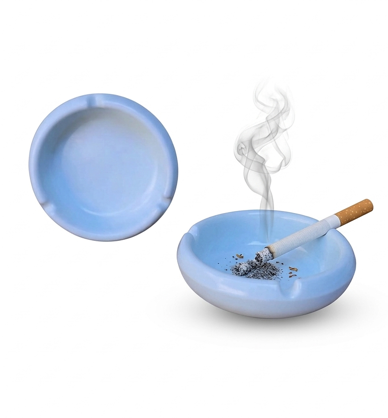 Round Melamine Ash Tray - Unbreakable Heat-Resistant Cigarette Holder for Home & Bar image