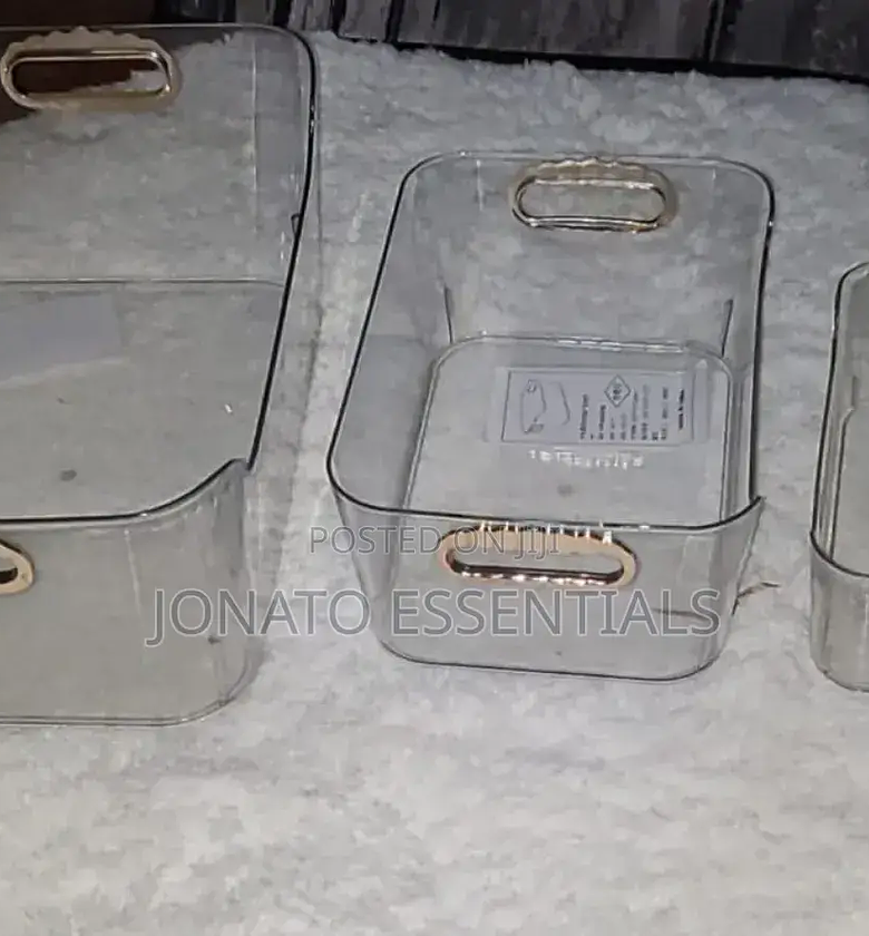 Clear Storage Bins or Baskets With Handles image