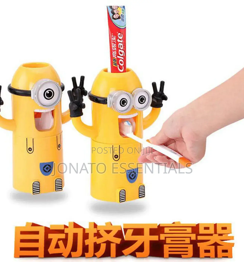 Minion Toothpaste Dispenser and Toothbrush Holder Set image