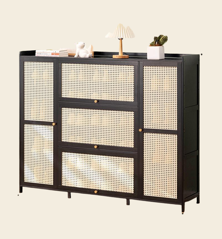 Large Capacity Bamboo Shoe Storage Cabinet (135L, 26 Pairs) image