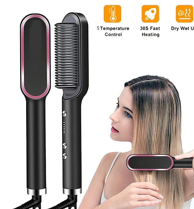 Electric Hair Straightener, Comb, Brush image