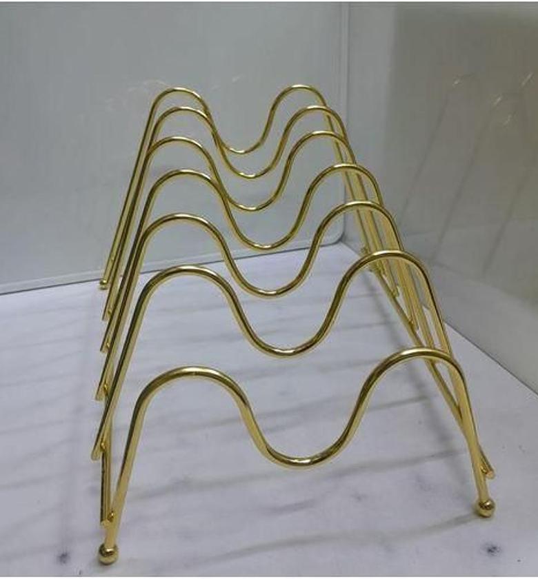Golden Steel 6 plates Holder Display Stand Organizer image