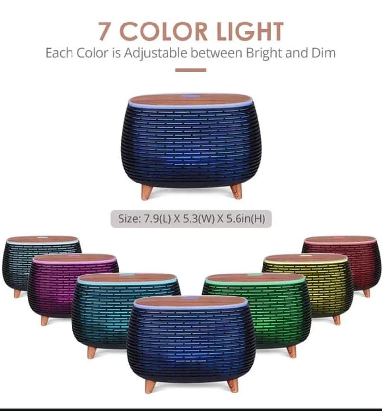 7 Colors Wood Grain Ultrasonic Ultrasonic Aromatherapy Diffuser. image