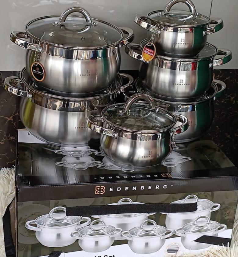 12-Piece Premium Stainless Steel Cookware Set (Sufuria set) - 6 Pots + 6 Lids image