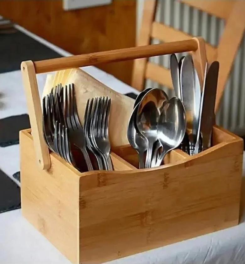 Portable Bamboo Cutlery Organizer image