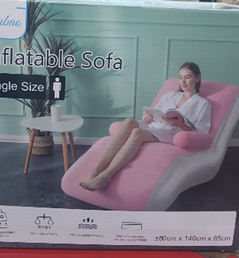Inflatable Sofa.  Inflatable S-shaped lazy sofa or lounge chair. image