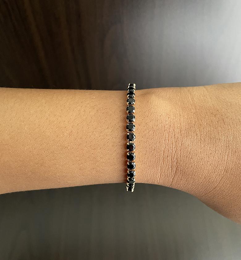 Loca Tennis Bracelet - Black (Draw String) image